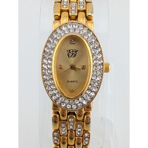Elizabeth Taylor White Diamonds Collection Watch Gold 6.5" Band- New Battery